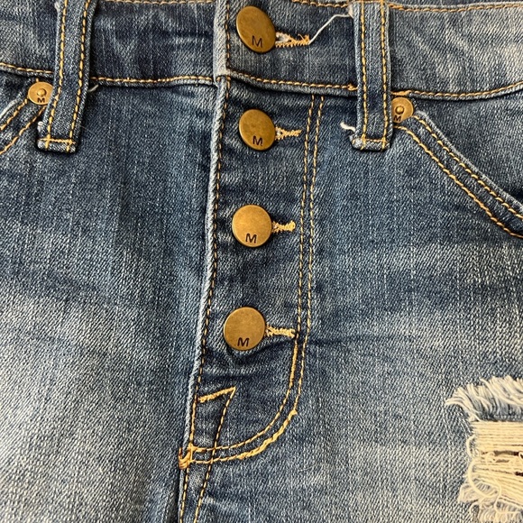 Mossimo Supply Co Blue Jean Shorts with Distressed Americana Details - Picture 4 of 7
